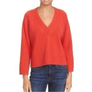 Frame Denim Women's Red V-Neck Sweater
